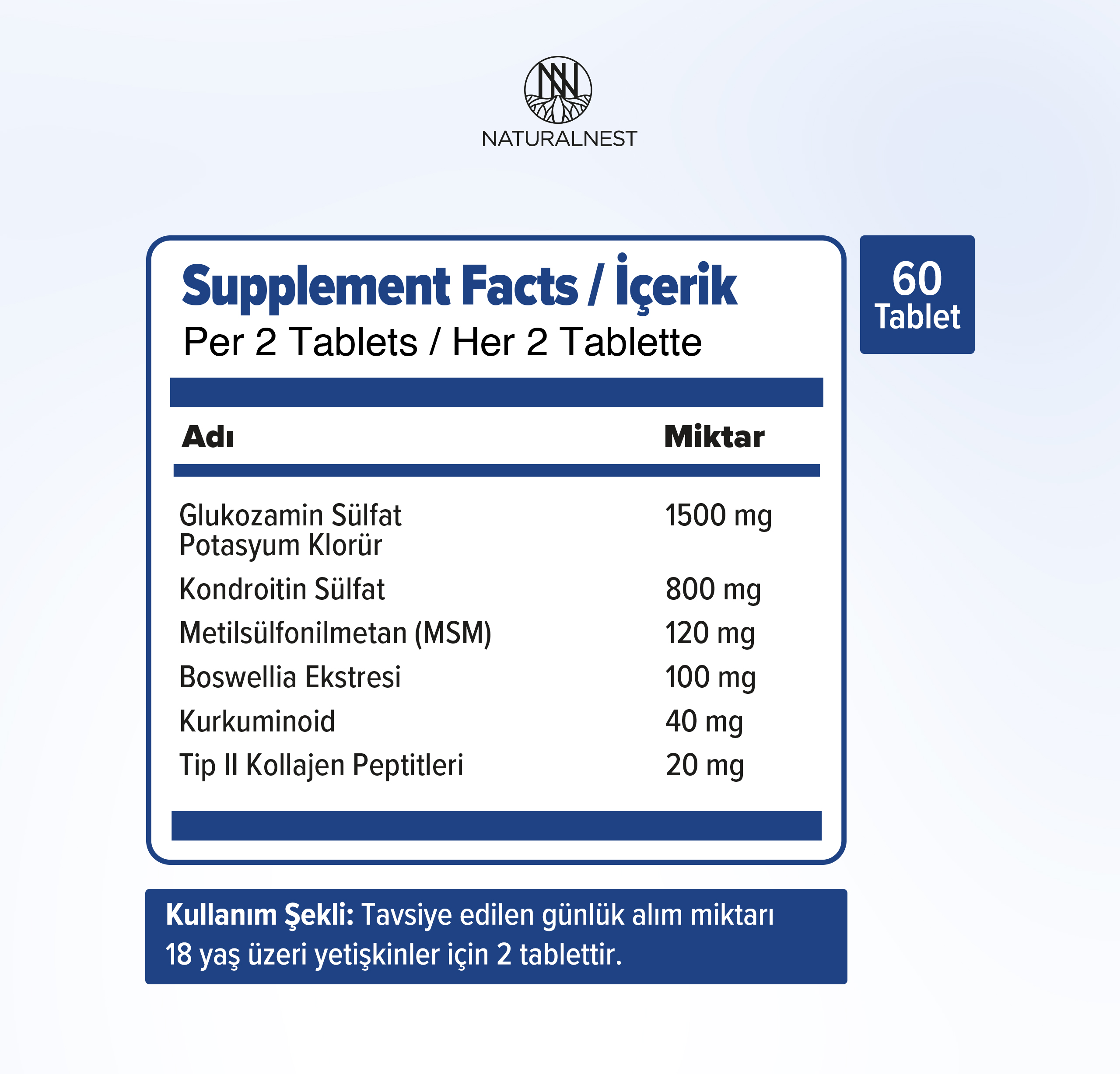 GLUCOSAMINE CHONDROITIN CURCUMIN & MSM - Görsel 2